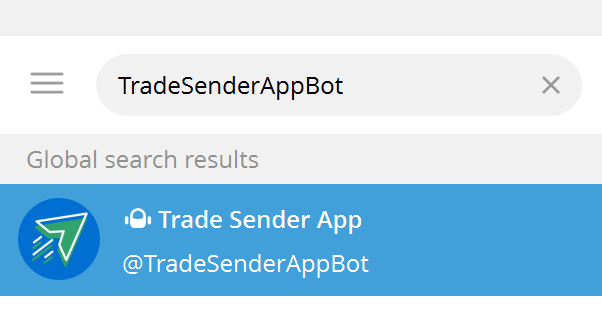 Trade Sender Bot Telegram Search
